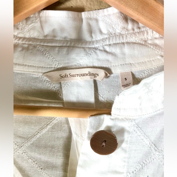 Soft Surroundings Brinley Shirt Textured Linen Blend in White - Picture 6 of 9